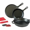 Lodge L6SPB41 13.65" W X " D X 3.95" H 6-Piece Seasoned With Oil Cast Iron Essential Skillet Set (1 Set)