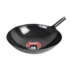 Thunder Group IRJWC302 Steel 1 Handle Japanese Jin-Ping Wok