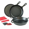 Lodge L6SPA41 13.6" W X 4.45" H 6-Piece Seasoned With Oil Cast Iron Cookware Set (1 Set)