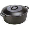 Lodge L8DOL3 10.9" Round Cast Iron With Handled Cover Dutch Oven
