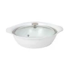 Spring USA 8258-2/30 12" 3 Qt Stainless Steel White Round Motif Casserole Pan