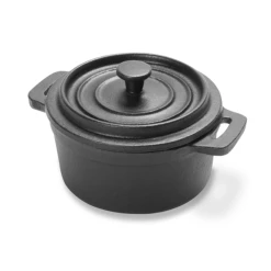 Vollrath 59740 8.9 Oz. 4" Dia. X 2" H With Lid Cast Iron Mini Round Casserole Dish