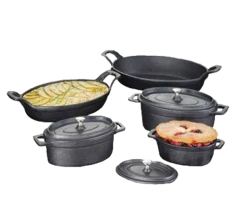 American Metalcraft CIPOV745 23.5 Oz. Cast Iron Oval Baking Dish