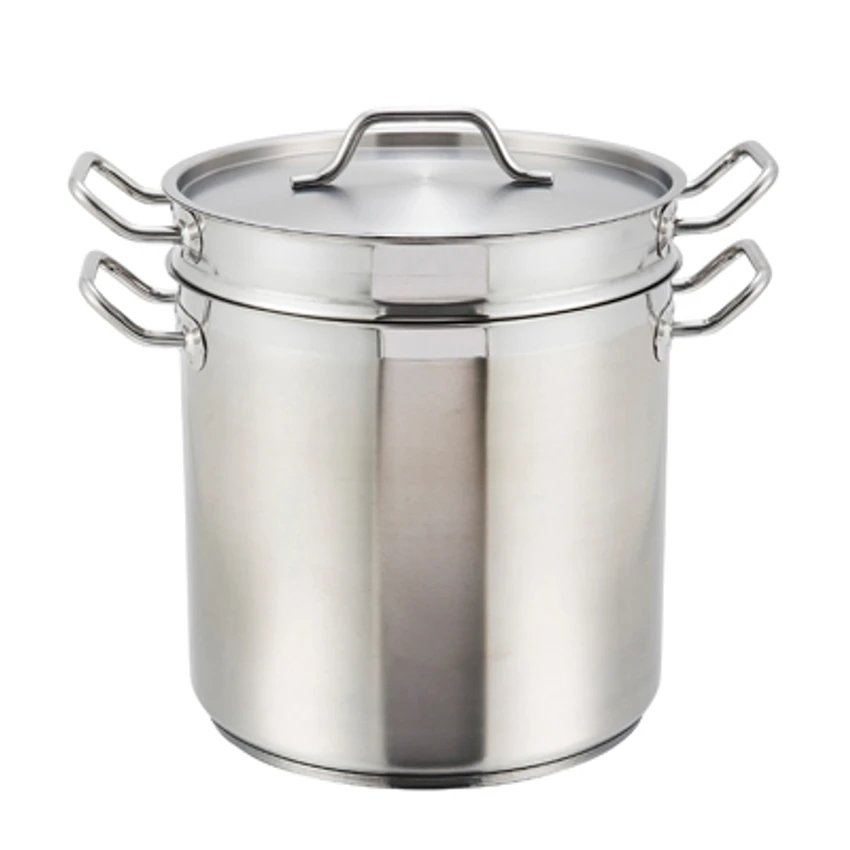 Winco ALDB-8 8 Qt Aluminum & Stainless Steel Double Boiler Set 1 Winco ALDB-8 8 Qt Aluminum & Stainless Steel Double Boiler Set