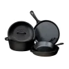 Lodge L5HS3 5-Piece Seasoned With Oil Cast Iron Cookware Set (1 Set)
