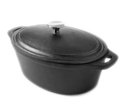 American Metalcraft CIPO4 4 Qt. Cast Iron Oval Casserole Dish