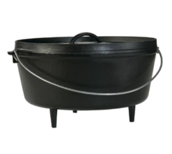Lodge L14DCO3 14.5625" Round Cast Iron With Wire Bail Handle Camp Dutch Oven