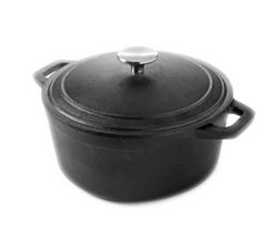 American Metalcraft CIPR4 4 Qt. Cast Iron Round Casserole Dish