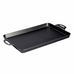 Lodge BW15BPA1 10.81" W X 19.19" D X 1.56" H Cast Iron Rectangular Baking Pan With Handles And Silicone Grips (2 Each Per Case)