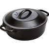 Lodge L2SP3 2 Qt. Black Cast Iron Round Dutch Oven With Cover And Handle