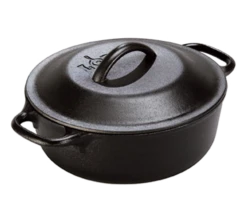 Lodge L2SP3 2 Qt. Black Cast Iron Round Dutch Oven With Cover And Handle
