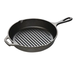 Lodge L8GP3 10.5" Dia. X 2.62" H With Helper Handle Cast Iron Grill Pan (3 Each Per Case)