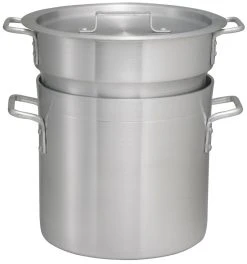 Winco ALDB-20 20 Qt Aluminum & Stainless Steel Double Boiler Set