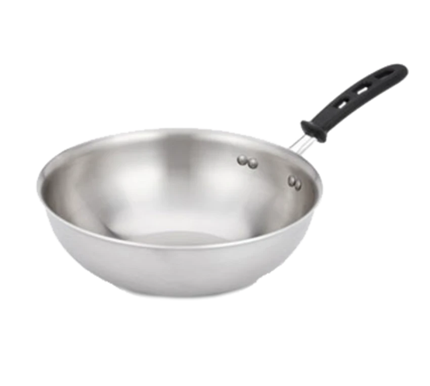 Vollrath 77754 14" Dia. 3 Layer Construction Stainless Steel Interior Aluminum Core Exterior Silicone Insulated Handle Induction Gas Electric Ceramic Cooktops Tribute 3-Ply Stir Fry Pan 1 Vollrath 77754 14" Dia. 3 Layer Construction Stainless Steel Interior Aluminum Core Exterior Silicone Insulated Handle Induction Gas Electric Ceramic Cooktops Tribute 3-Ply Stir Fry Pan