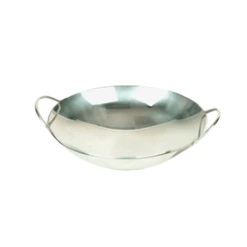 Thunder Group SLWK008 Stainless Steel 2 Handles Wok Serving Dish