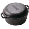 Lodge L8DD3 10.7" Round Cast Iron With Loop Handles Double Dutch Oven