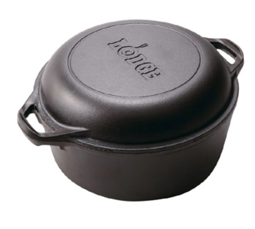 Lodge L8DD3 10.7" Round Cast Iron With Loop Handles Double Dutch Oven 1 Lodge L8DD3 10.7" Round Cast Iron With Loop Handles Double Dutch Oven
