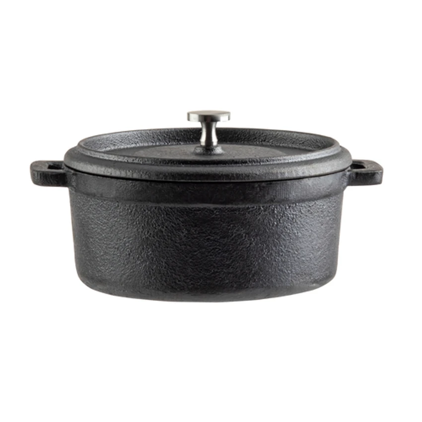 TableCraft Products 10748 16 Oz. With Lid & Handles Stainless Steel Knob Cast Iron Black Cocotte 1 TableCraft Products 10748 16 Oz. With Lid & Handles Stainless Steel Knob Cast Iron Black Cocotte