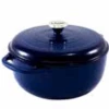 Lodge EC6D32 6 Qt. Indigo Porcelain Enameled Cast Iron Round Dutch Oven With Cover