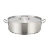 Winco SSLB-30 30 Qt. Aluminum Round Premium Brazier With Cover