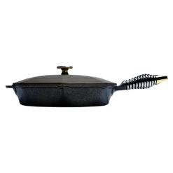 Lodge SL10-10001 10" Octagonal Cast Iron With Stainless Steel Spring Handle Finex® Skillet