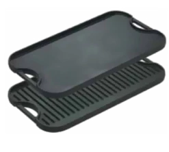 Lodge LPGI3 20" W X 10.5" D Rectangular Double Burner Cast Iron Pro-Grid Grill Or Griddle