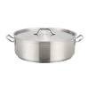 Winco SSLB-25 25 Qt. Aluminum Round Premium Brazier With Cover