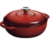 Lodge EC3D43 3 Qt. Red Porcelain Enameled Cast Iron Round Dutch Oven With Cover