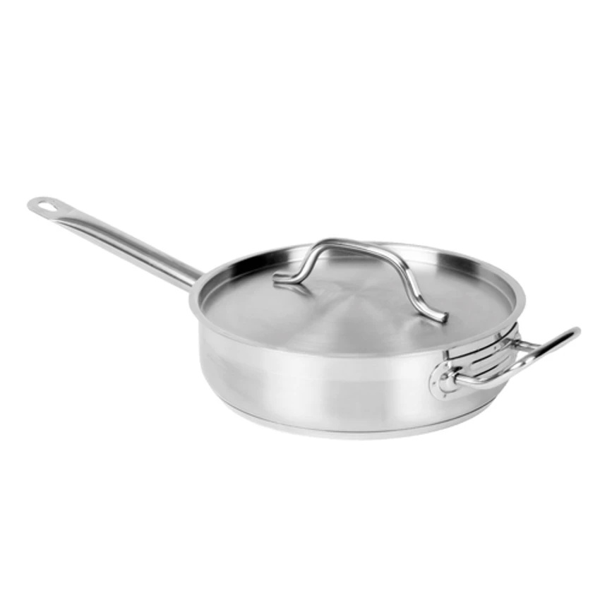 Thunder Group SLSAP050 5 Qt. Stainless Steel Welded Handle Induction Saute Pan With Cover 1 Thunder Group SLSAP050 5 Qt. Stainless Steel Welded Handle Induction Saute Pan With Cover