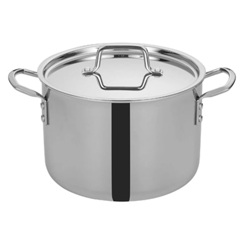 Winco TGSP-8 8 Qt Tri-GenInduction-Ready Stock Pot 1 Winco TGSP-8 8 Qt Tri-GenInduction-Ready Stock Pot