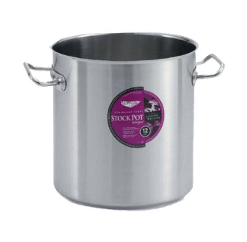 Vollrath 47723 27 Quart Stainless Steel Body With 1/4" Aluminum Combination Satin/Mirror Finish Solid Loop Welded Handle Intrigue Stock Pot 1 Vollrath 47723 27 Quart Stainless Steel Body With 1/4" Aluminum Combination Satin/Mirror Finish Solid Loop Welded Handle Intrigue Stock Pot