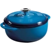 Lodge EC4D33 4.6 Qt. Blue Porcelain Enameled Cast Iron Round Dutch Oven With Cover