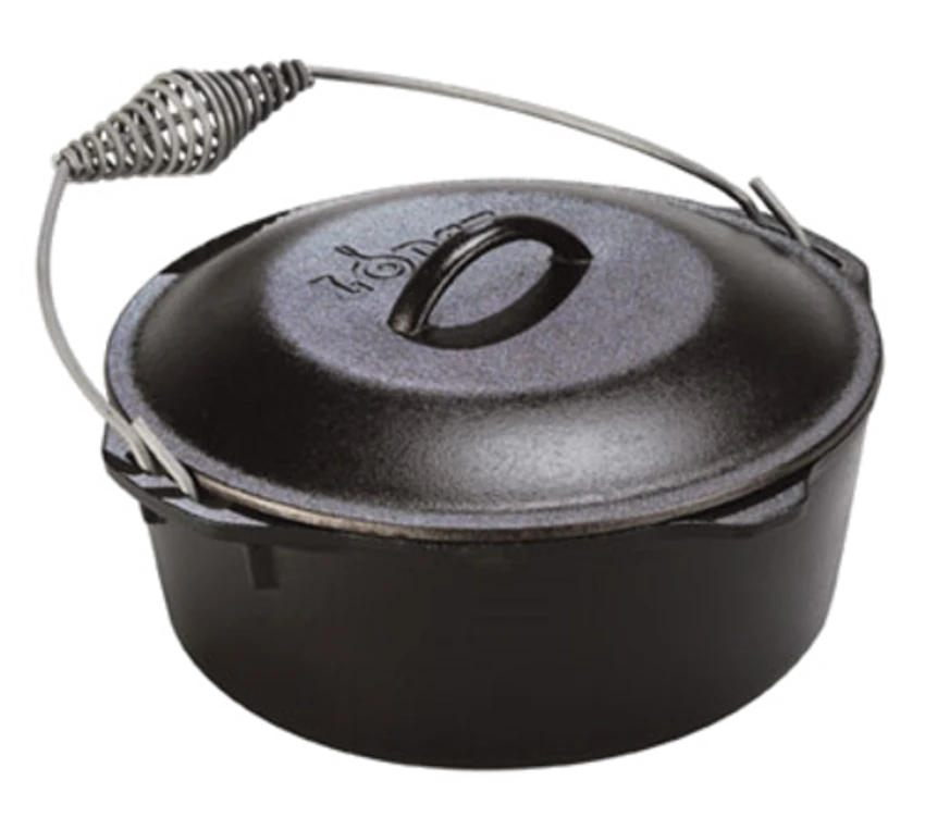 Lodge L12DO3 9 Qt. Black Cast Iron Round Dutch Oven With Cover And Handle 1 Lodge L12DO3 9 Qt. Black Cast Iron Round Dutch Oven With Cover And Handle