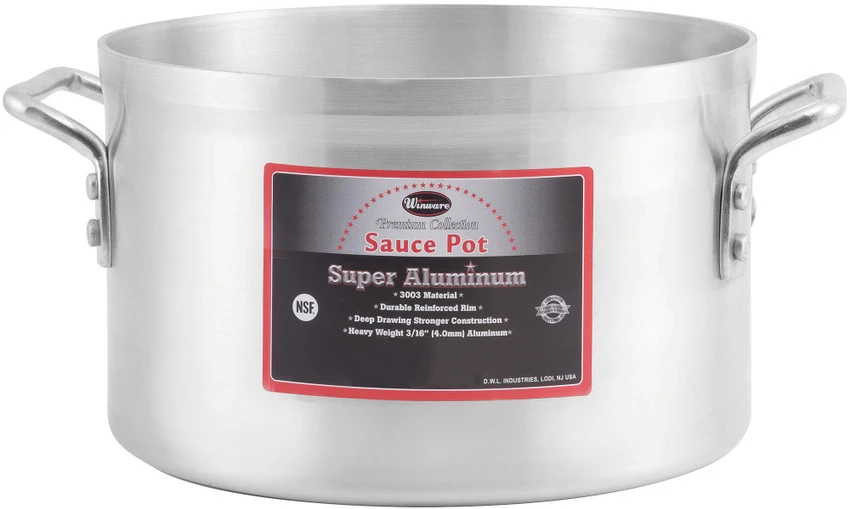 Winco AXAP-34 34 Qt. Aluminum Professional Sauce Pot 1 Winco AXAP-34 34 Qt. Aluminum Professional Sauce Pot