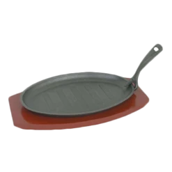 Thunder Group IRBB001 Cast Iron Pork Board Sizzle Platter Set