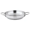 Winco SSOP-11 11" Round Stainless Steel Induction Omelet Pan With Handles
