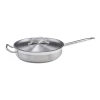 Winco SSet-5 12.38" 5 Qt. Stainless Steel And Aluminum Premium Induction Saute Pan
