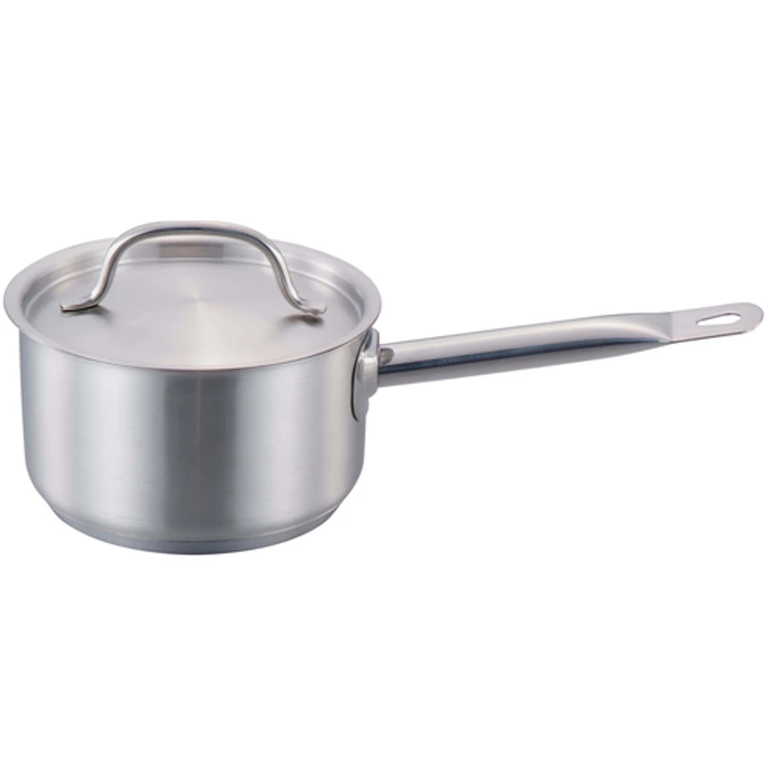 Omcan USA 80431 2 Qt. Stainless Steel Welded Handle Sauce Pan With Cover 1 Omcan USA 80431 2 Qt. Stainless Steel Welded Handle Sauce Pan With Cover
