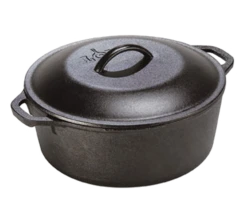 Lodge L10DOL3 7 Qt. Black Cast Iron Round Dutch Oven With Cover