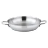 Winco SSOP-12 12.5" Round Stainless Steel Induction Omelet Pan With Handles