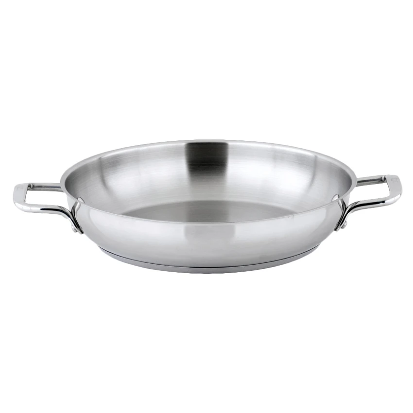 Winco SSOP-12 12.5" Round Stainless Steel Induction Omelet Pan With Handles 1 Winco SSOP-12 12.5" Round Stainless Steel Induction Omelet Pan With Handles