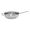 Winco SSet-3 10" 3 Qt. Stainless Steel And Aluminum Premium Induction Saute Pan