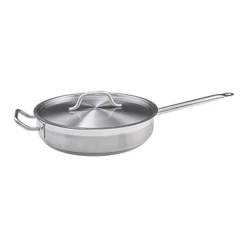 Winco SSet-3 10" 3 Qt. Stainless Steel And Aluminum Premium Induction Saute Pan