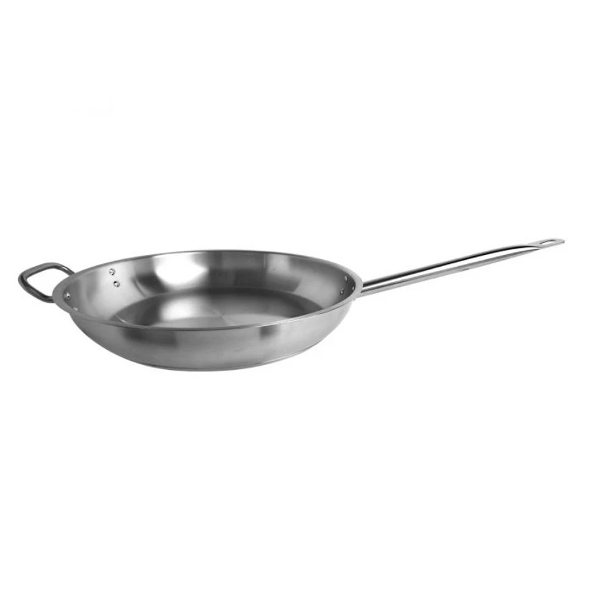 Thunder Group SLSFP4014 14" Dia. Stainless Steel Uncoated Fry Pans 1 Thunder Group SLSFP4014 14" Dia. Stainless Steel Uncoated Fry Pans