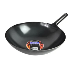 Thunder Group IRJWC301 Steel 1 Handle Japanese Jin-Ping Wok