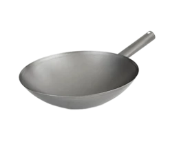 Vollrath 58814 14" Dia. X 3 7/8"H 18 Gauge Carbon Steel Wok Pan With Tubular Handle Induction Wok Pan