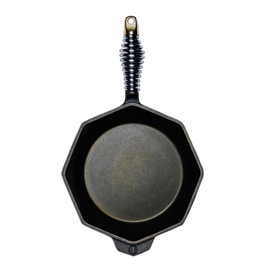 Lodge S10-10001 10" Octagonal Cast Iron With Stainless Steel Spring Handle Handle Finex® Skillet 2 Lodge S10-10001 10" Octagonal Cast Iron With Stainless Steel Spring Handle Handle Finex® Skillet - Image 2