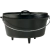 Lodge L12DCO3 13.25" Round Cast Iron With Wire Bail Handle Camp Dutch Oven