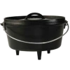 Lodge L10DCO3 5 Qt. Black Cast Iron Round Camp Dutch Oven With Cover
