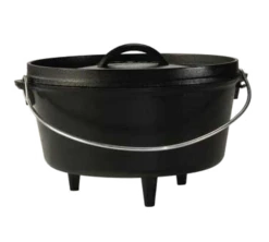 Lodge L10DCO3 5 Qt. Black Cast Iron Round Camp Dutch Oven With Cover